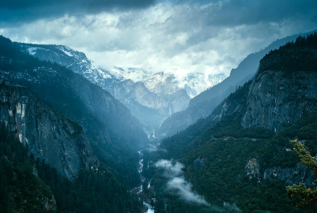 Hiking tour through alpine mountains